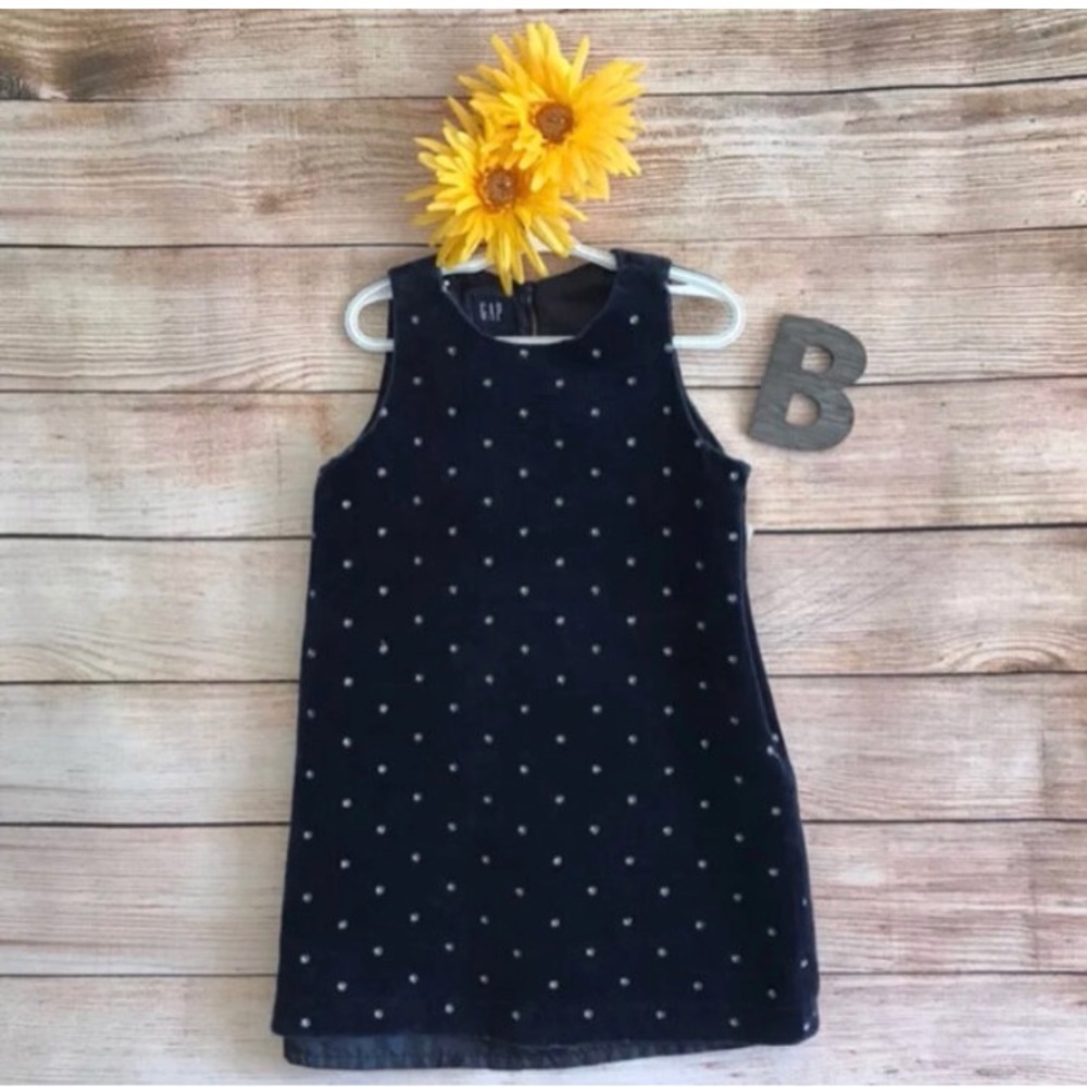 Gap Girls Navy Blue Velour Star ⭐️ Jumper Dress